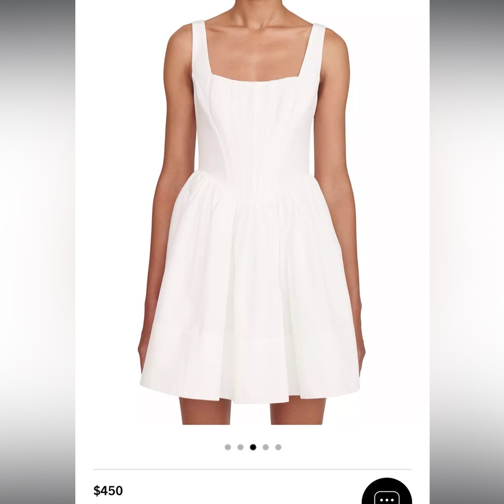 STAUD Landscape Corset Minidress White Size 8 BRIDAL after party